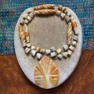 Golden Onyx Medallion Necklace
